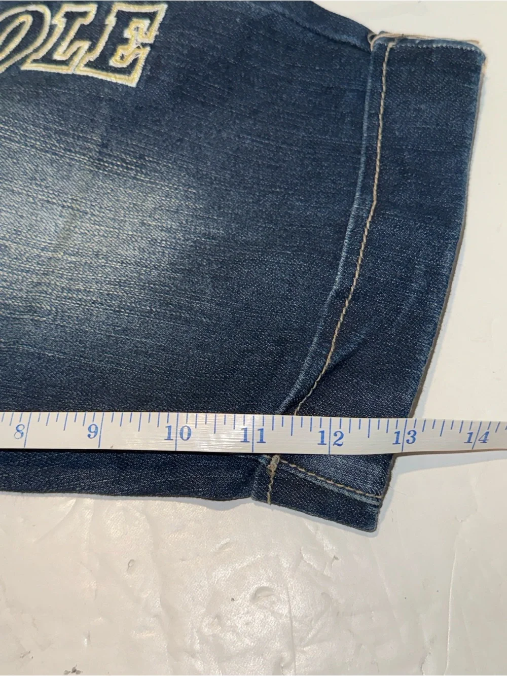 VTG Southpole Women Size 9 Long Bermuda Jorts LARGE EMBROIDERED LOGO Y2K Hip Hop